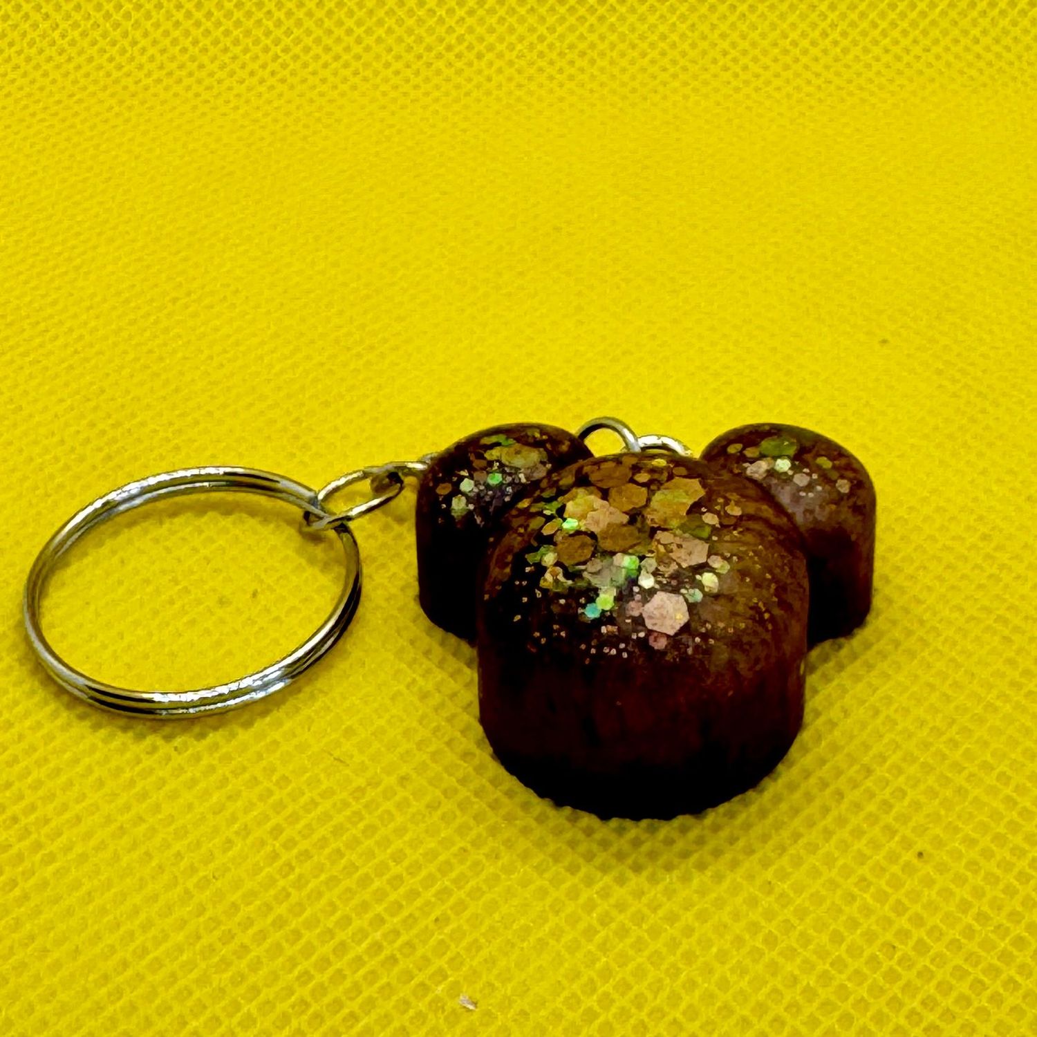Gold Bronze Mickey Mouse Keyring Gift