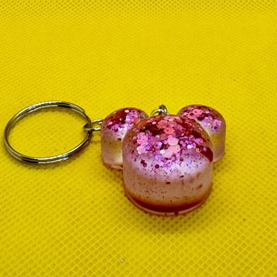 Pink and Clear Mickey Mouse Keyring Gift