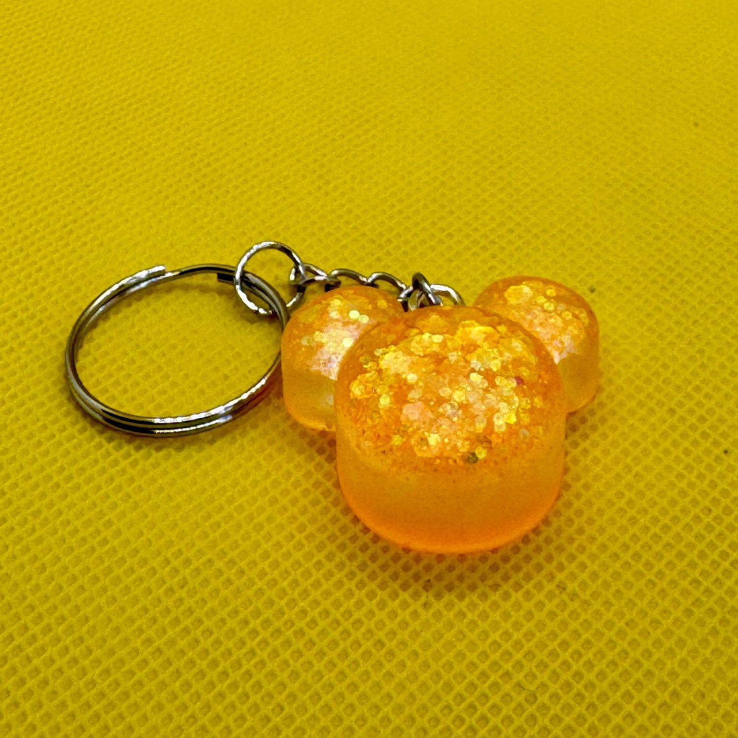 Multi Sparkling Orange Mickey Mouse Keyring Gift