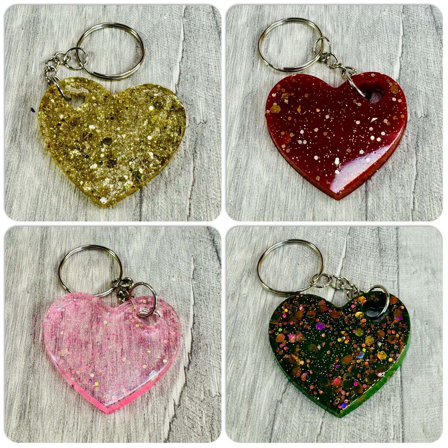 x4 Love Hearts Keyring Gifts