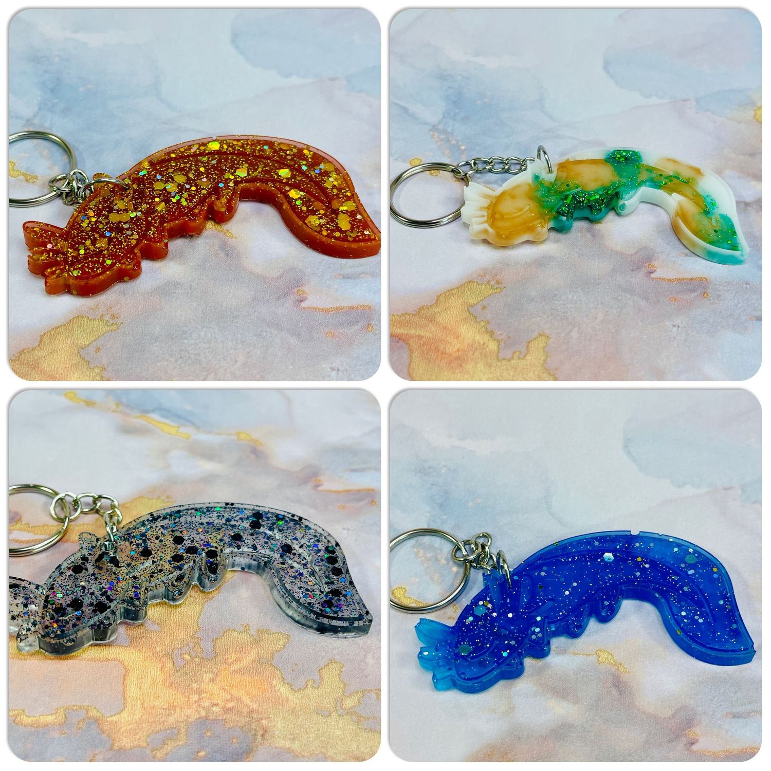 x4 Axolotl Keyring Gifts