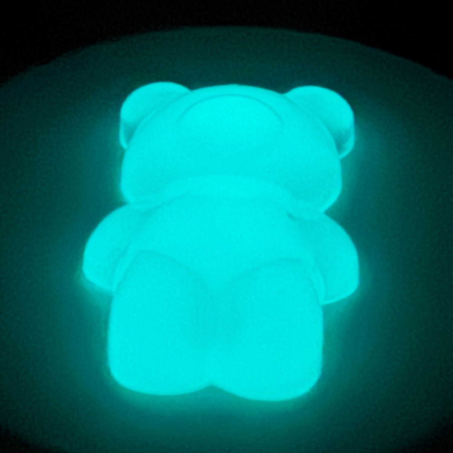 Glow in the Dark Big Bear Clear Green Blue Keyring Gift