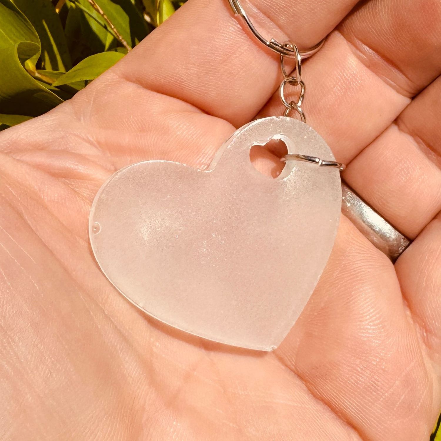 Love Heart Clear Keyring Gift