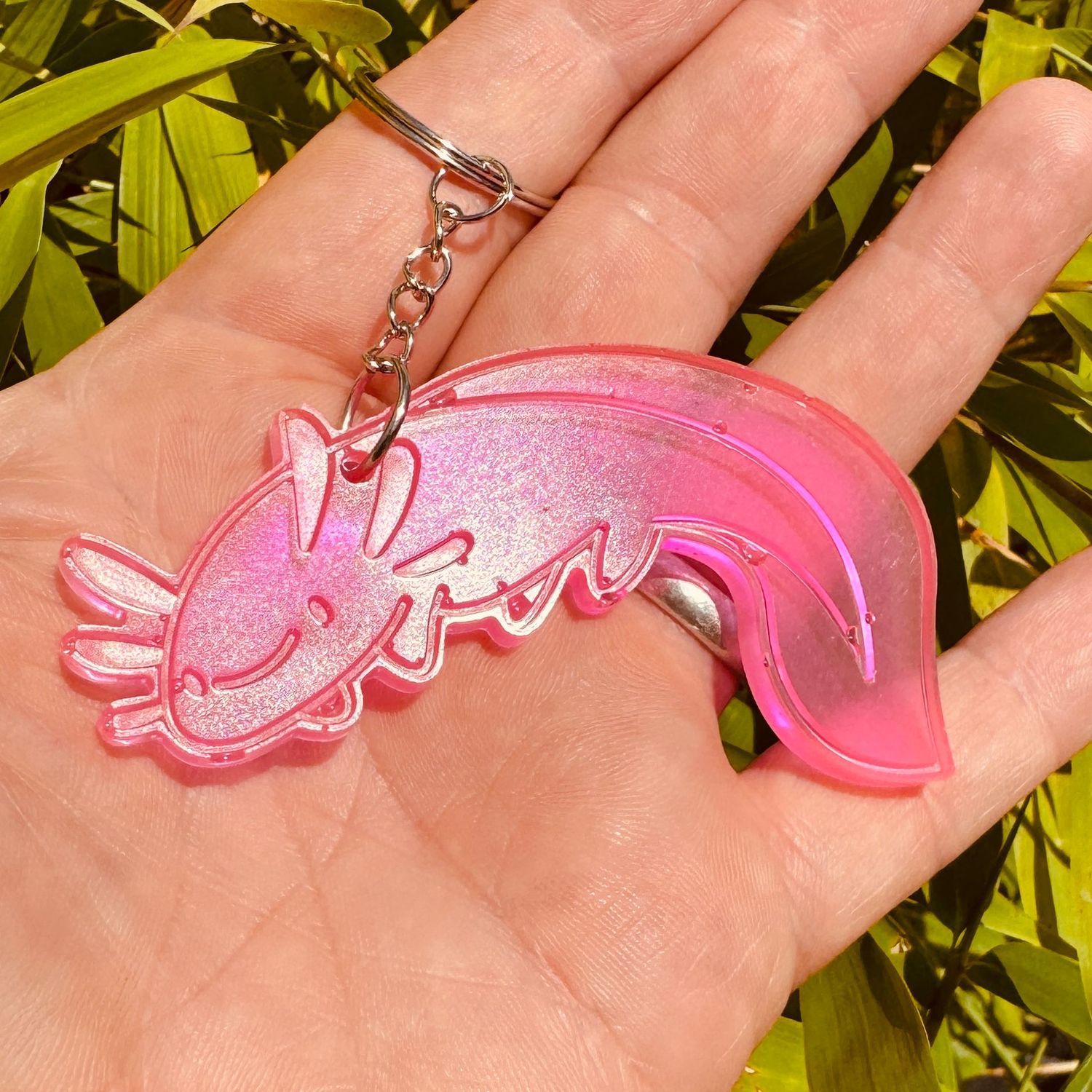 Axolotl Keyring Pink Red Gift