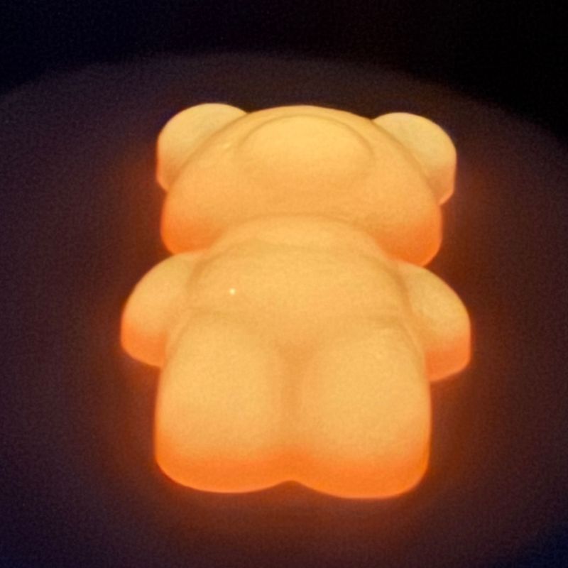 Glow in the Dark Big Bear Orange Keyring Gift