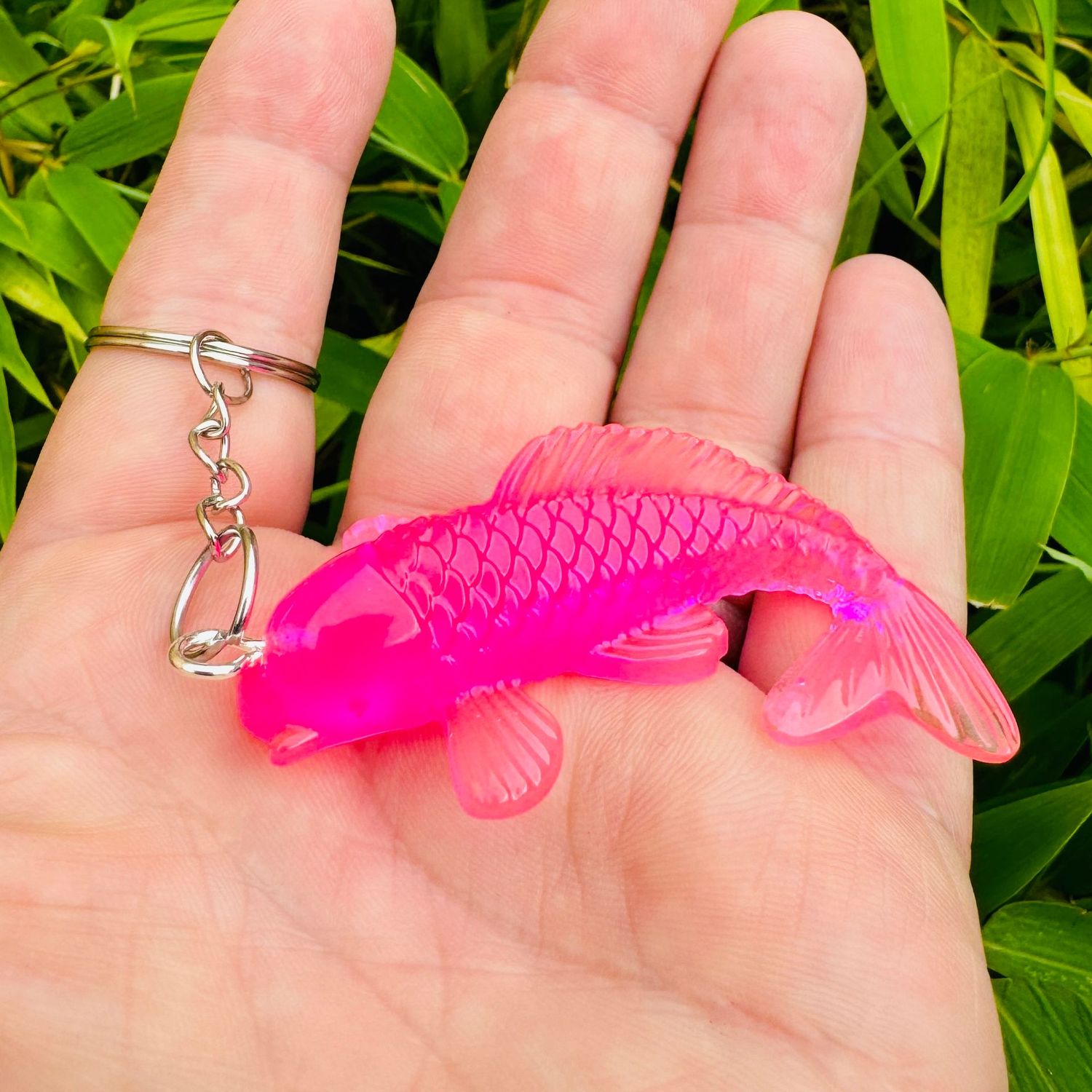 Goldfish Koi Fish Pink Keyring