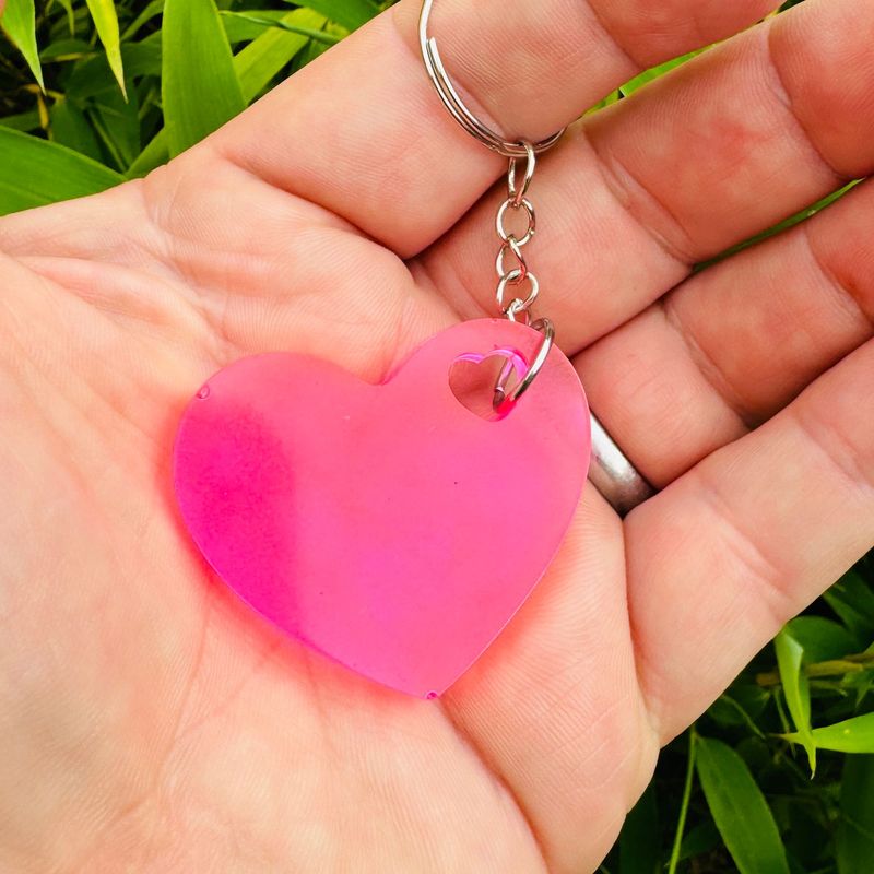 Love Heart Red Pink Keyring Gift