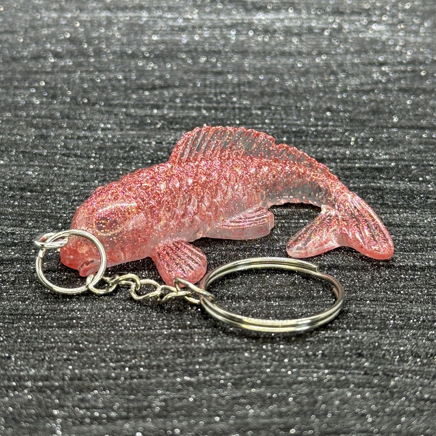 Koi Fish Sparkling Pink Keyring