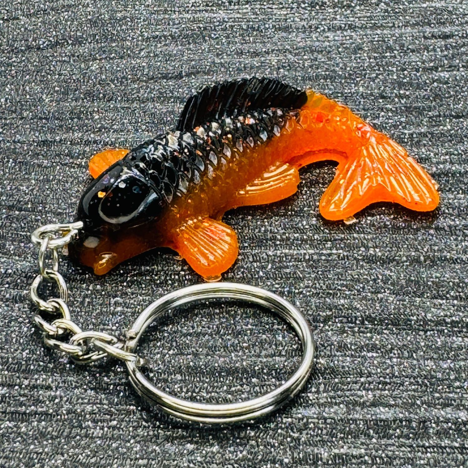 Koi Fish Red / Black Keyring Gift