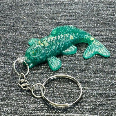Koi  Fish Aqua Sparkling Keyring