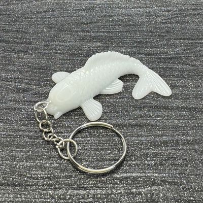 Koi Fish White Keyring