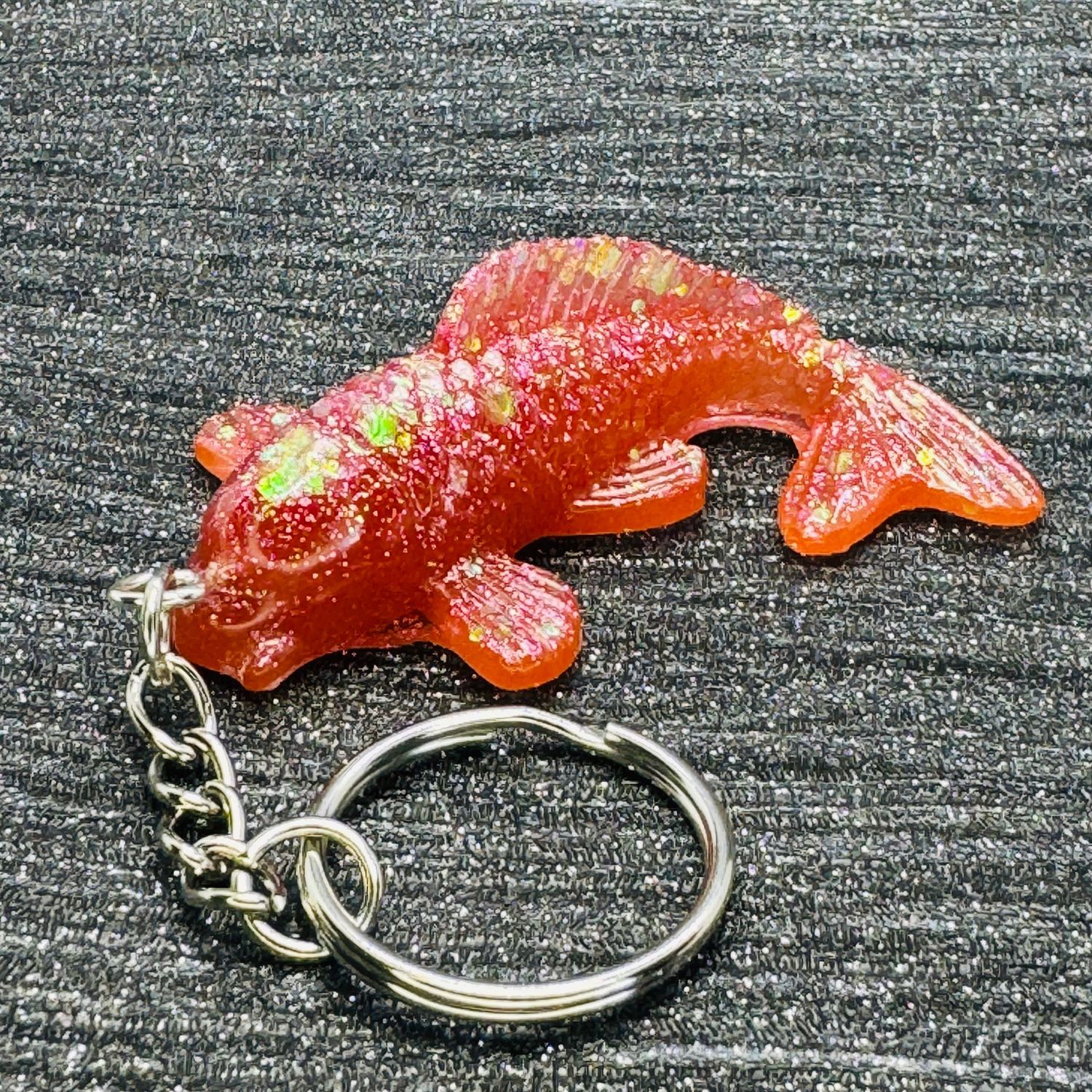Koi Fish Red Sparkling Keyring