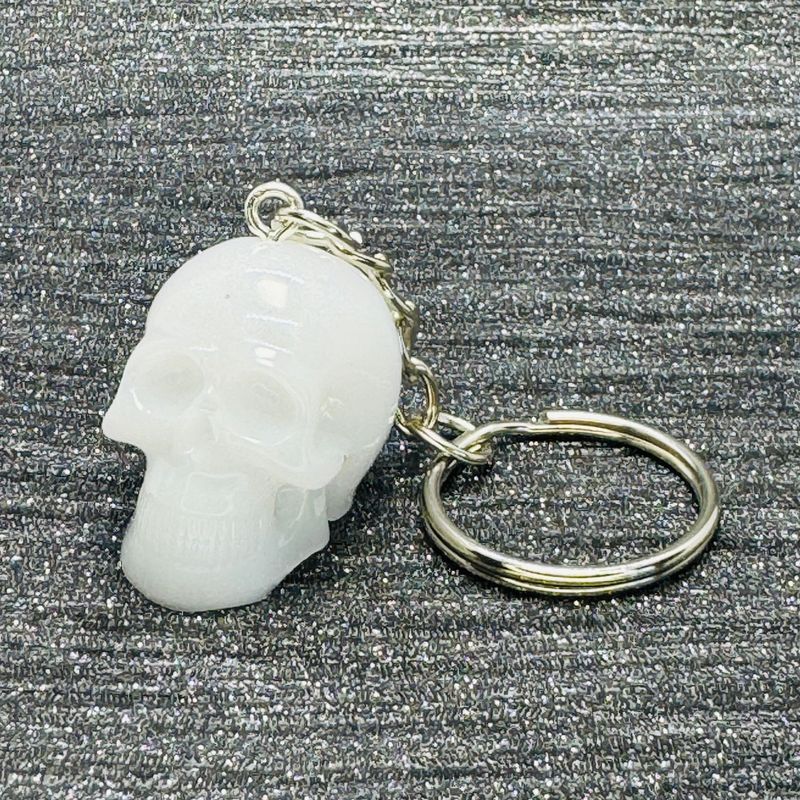 Skull  3D White Keyring