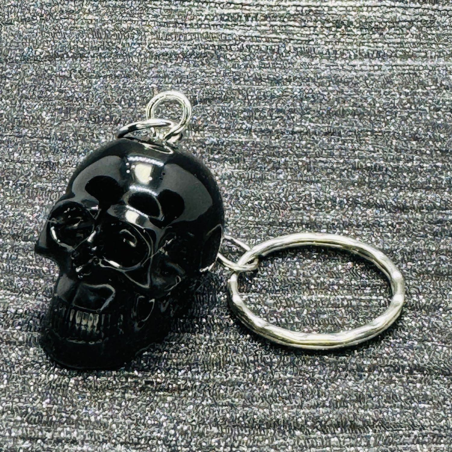 Skull 3D Black Keyring Gift