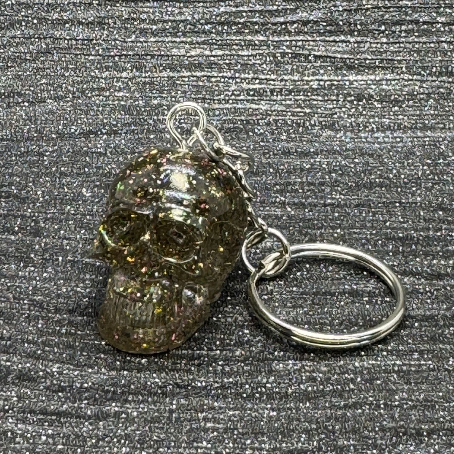 Skull 3D Multi Coloured Keyring Gift