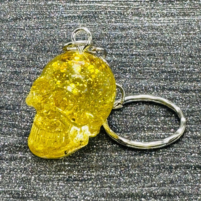 Skull 3D Golden Keyring Gift
