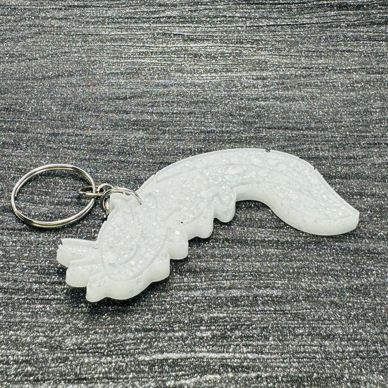white Axolotl Keyring Gift