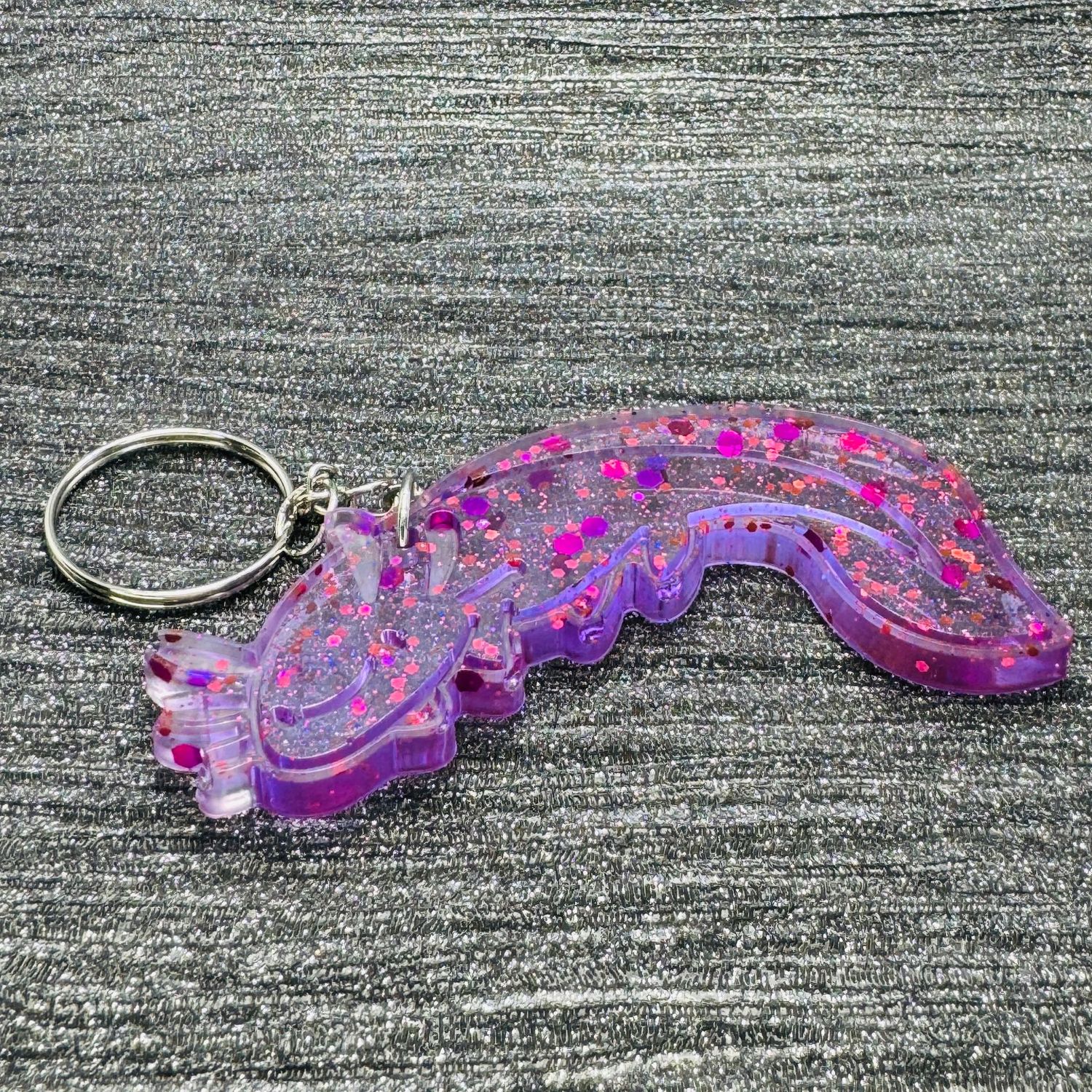 Axolotl Purple Keyring Gift