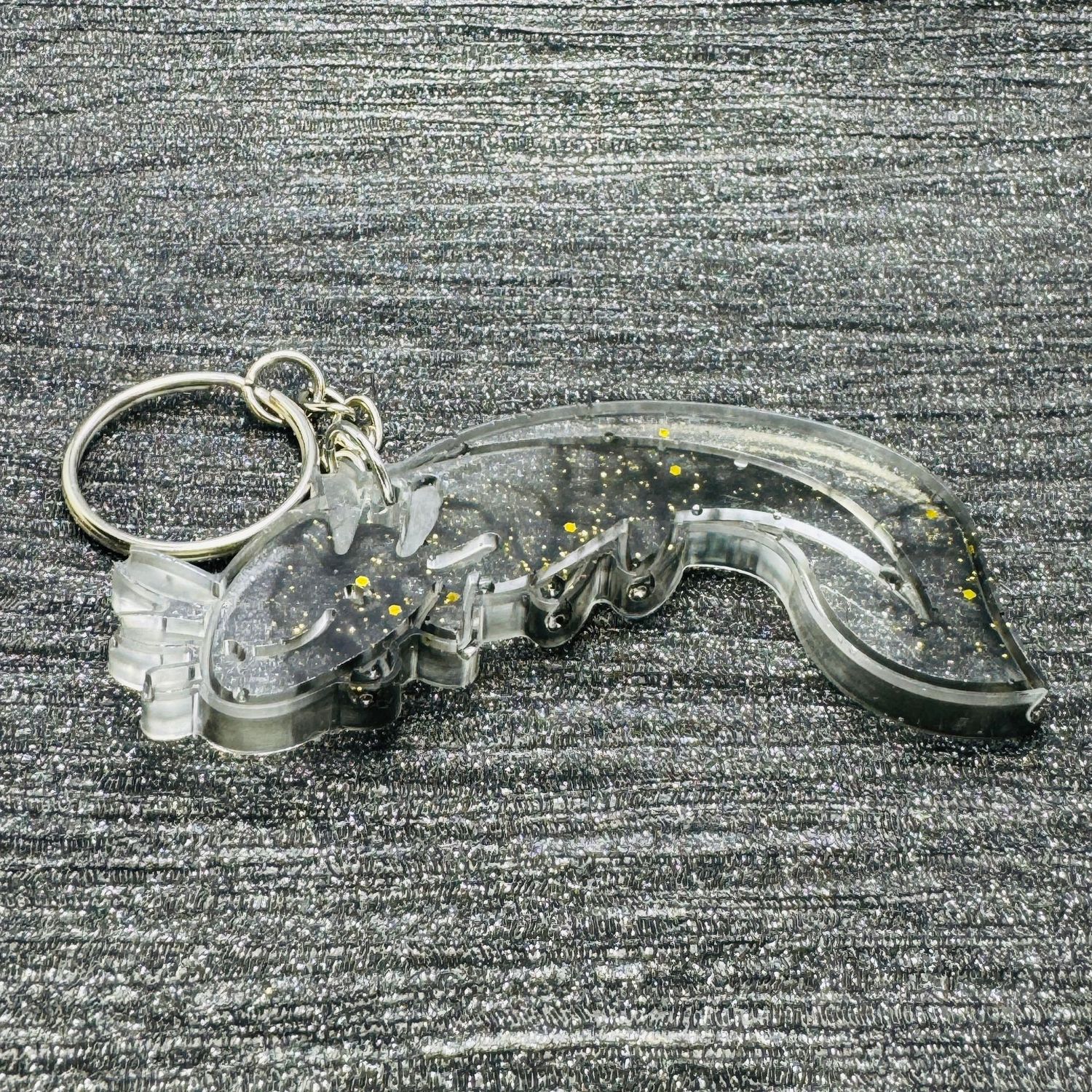 Black Clear Axolotl Keyring Gift