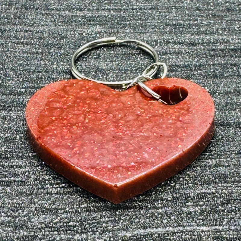 Love Heart Red Bleeding Heart Keyring.