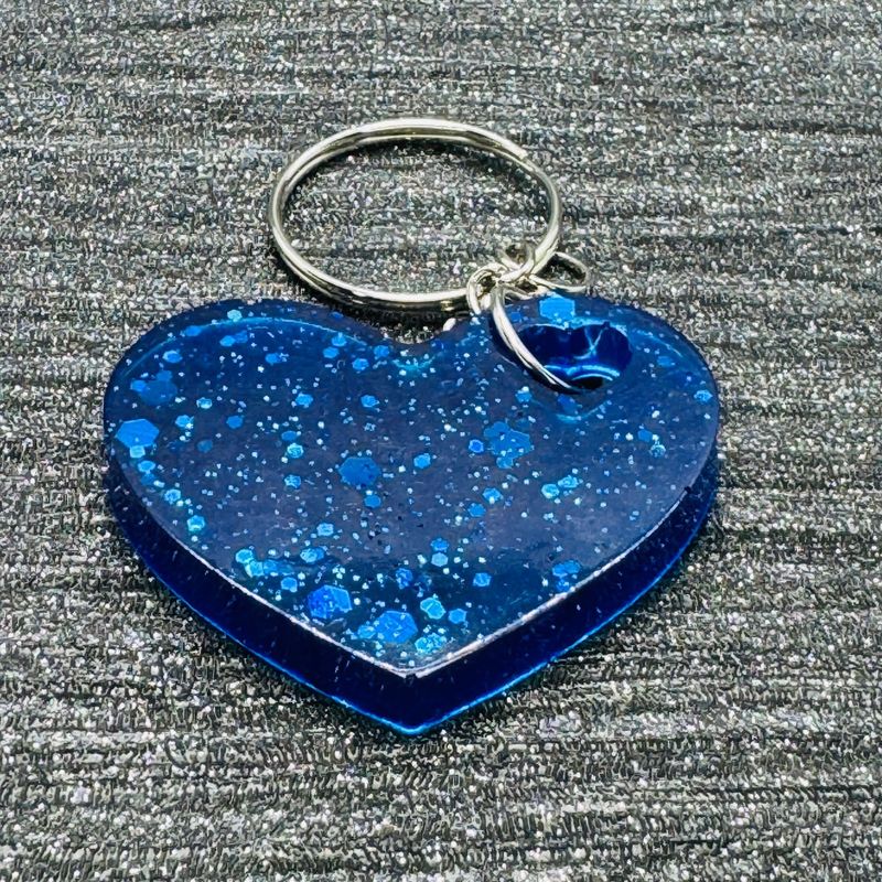 Love Heart Deep Blue Keyring.