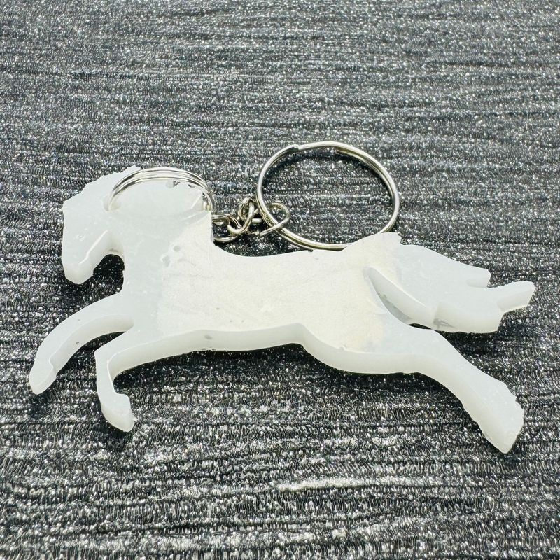 Horse Keyring Sparkling White