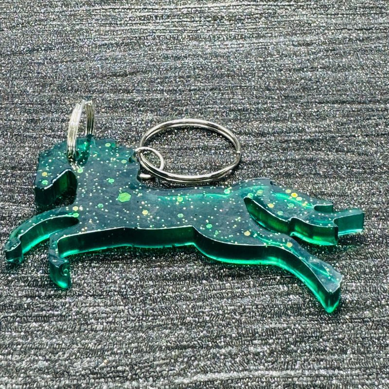 Horse Keyring Sparkling Green