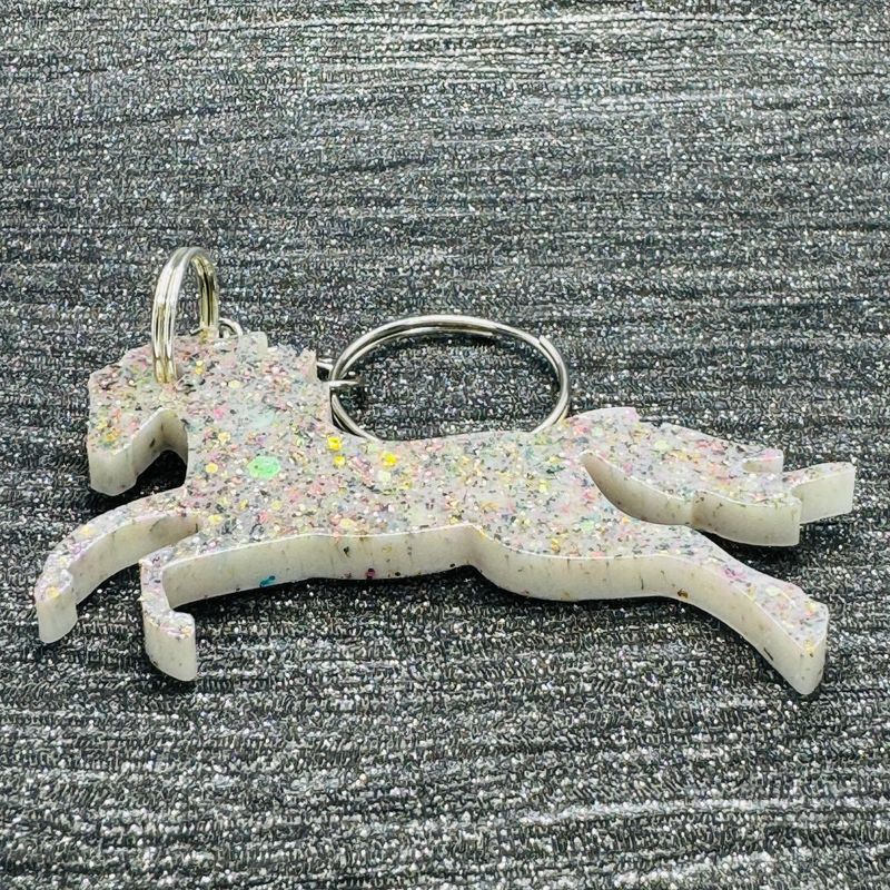 Horse Keyring, White