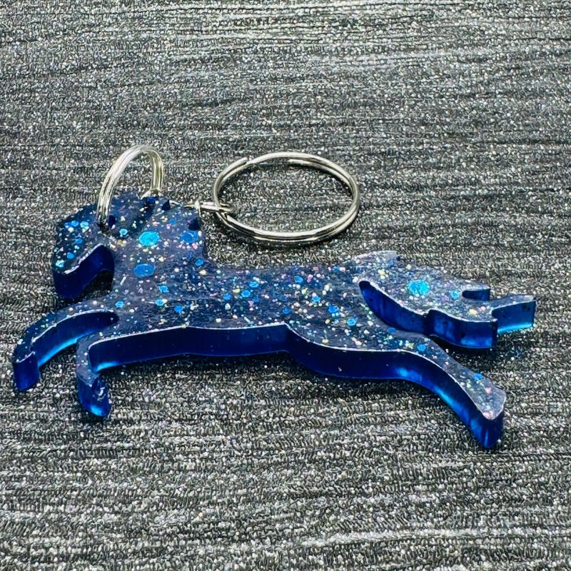 Horse Keyring Sparkling Blue