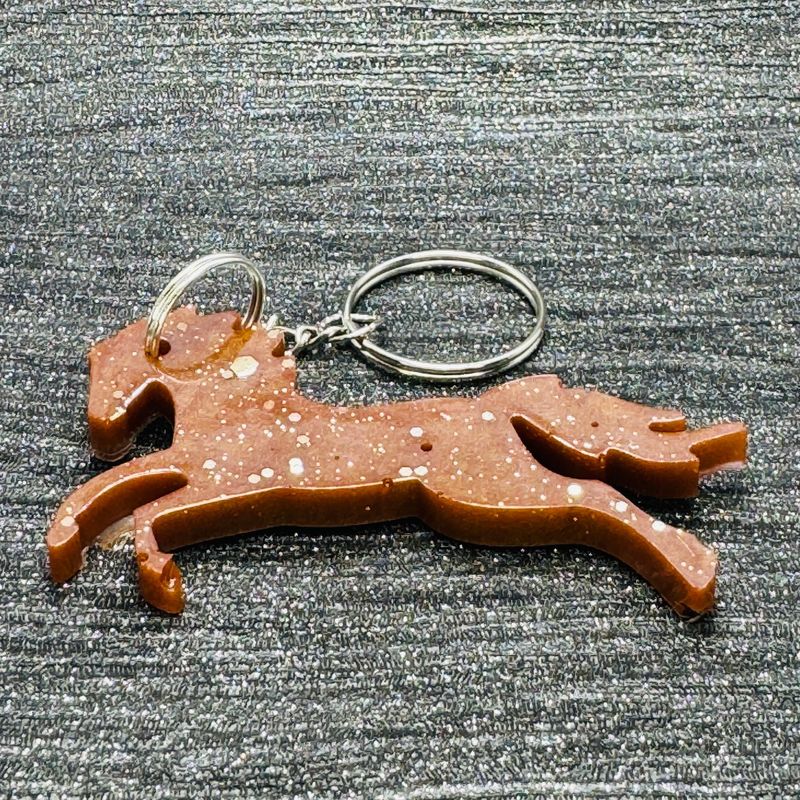 Horse Keyring Sparkling Brown