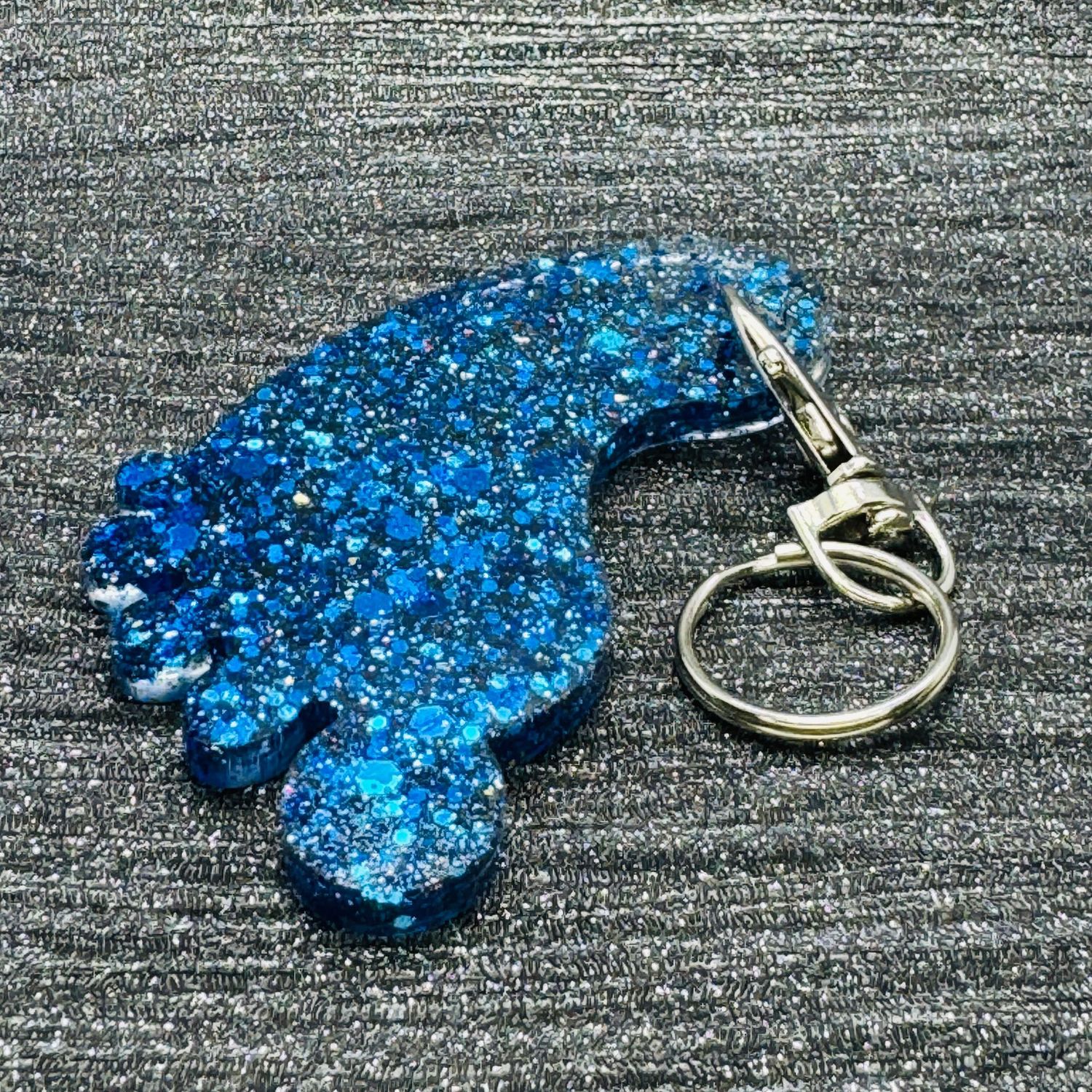 Black Blue Baby Foot Feet Keyring Gift