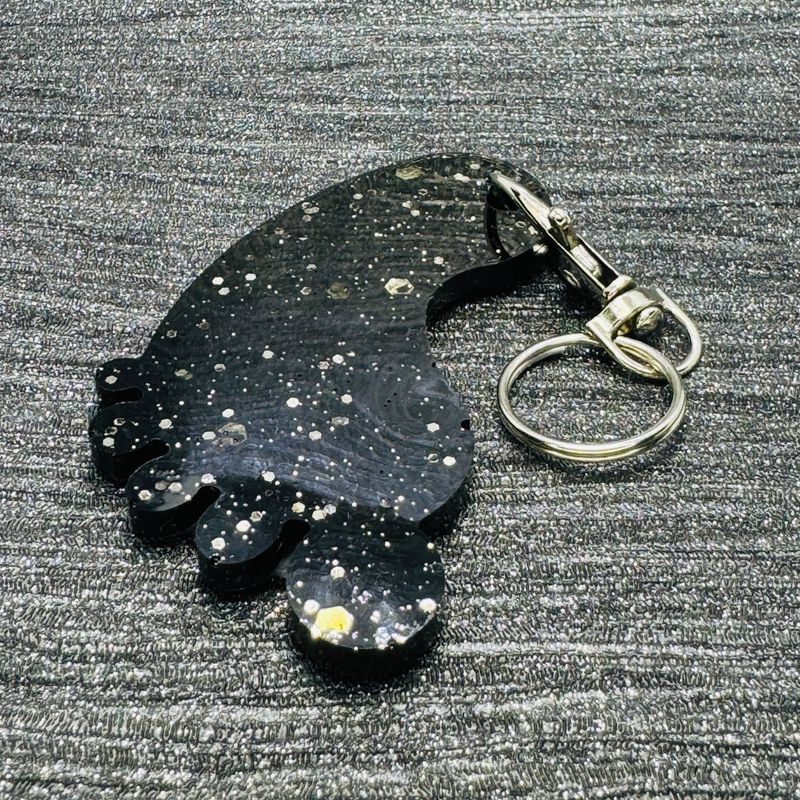 Black Baby Foot Feet Keyring Gift