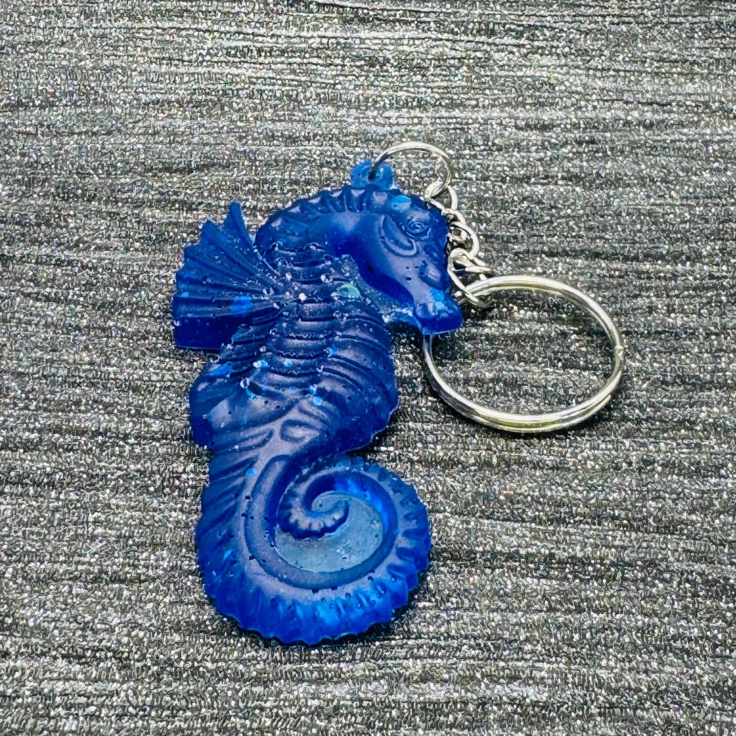 Seahorse Deep Blue Keyring