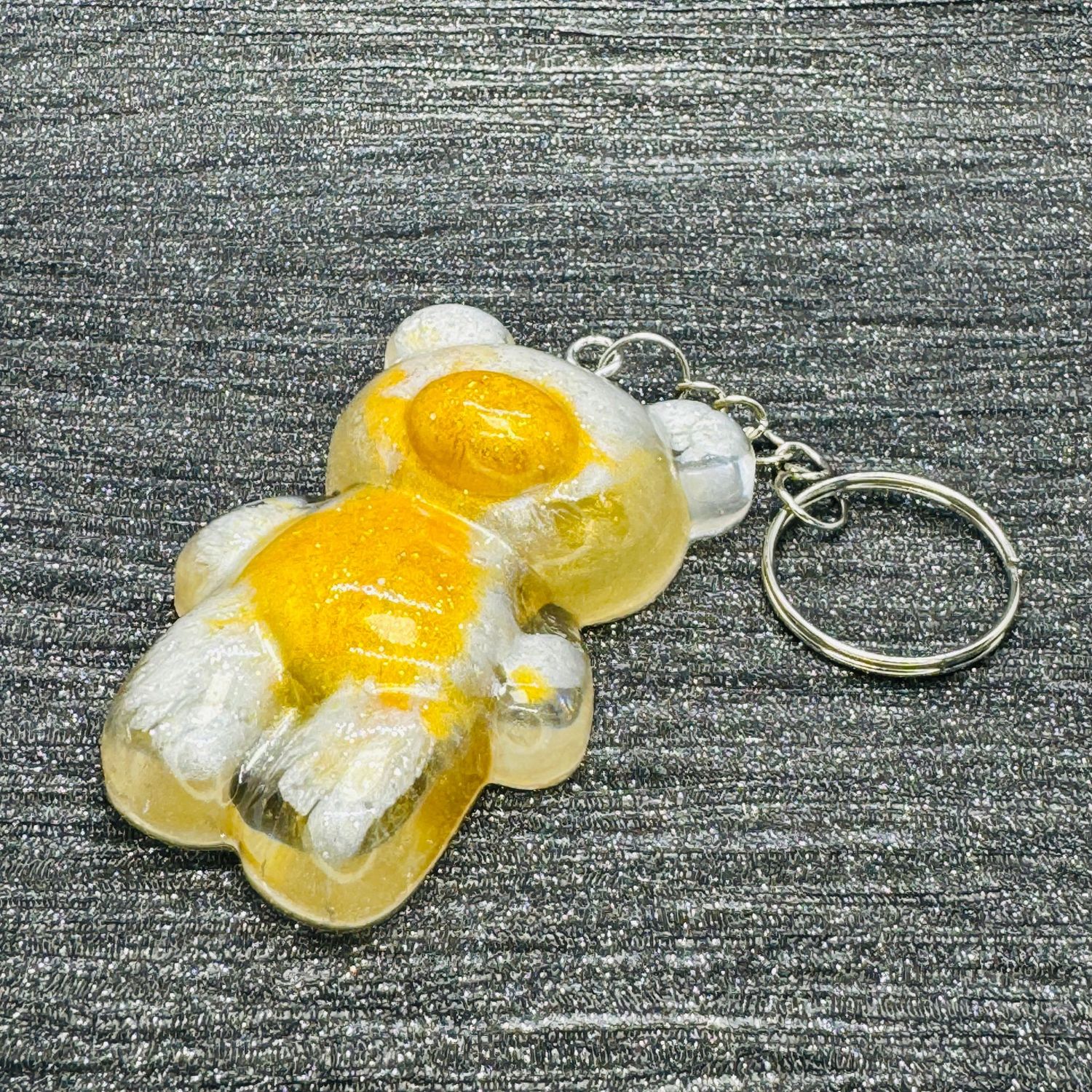 Big Bear Gold / Silver / Clear Sparkling Keyring