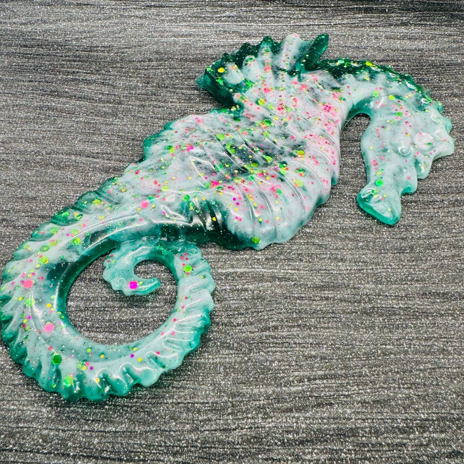Seahorse Green & Pink Wall art Model