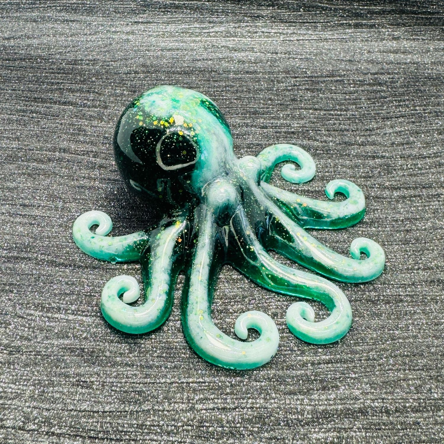Octopus Resin Model Sea Green and Silver