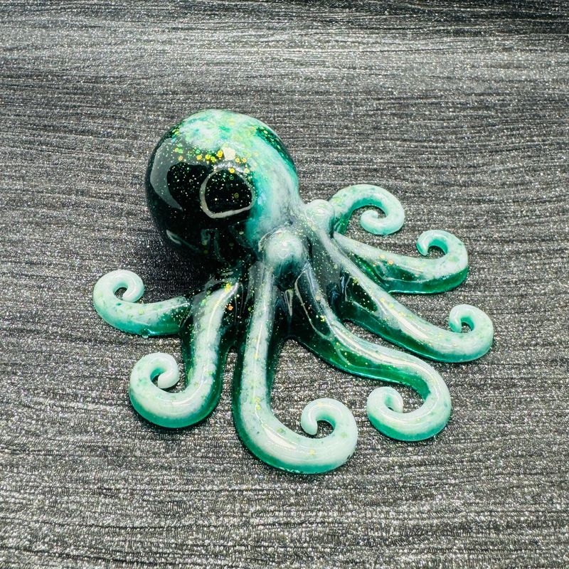 Octopus Resin Model Sea Green and Silver
