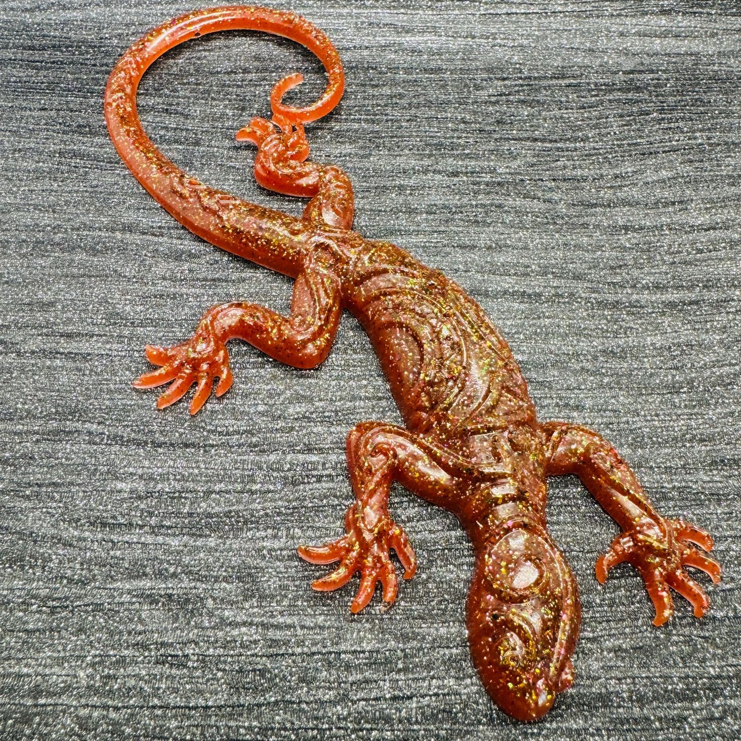 Gecko Lizard Reptile Sparkling Red