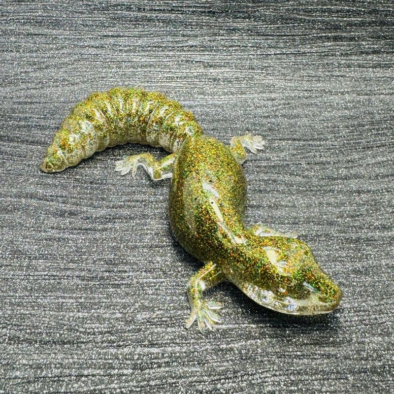 Gecko Lizard Reptile Green Sparkling Model