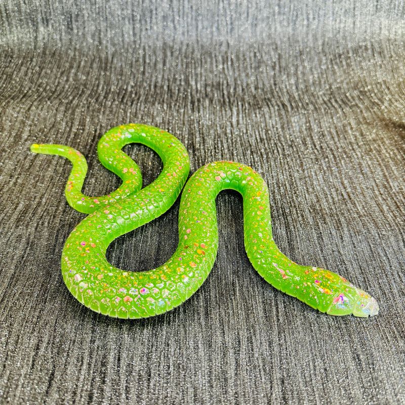 Lime Green Snake Epoxy Resin Reptile Model