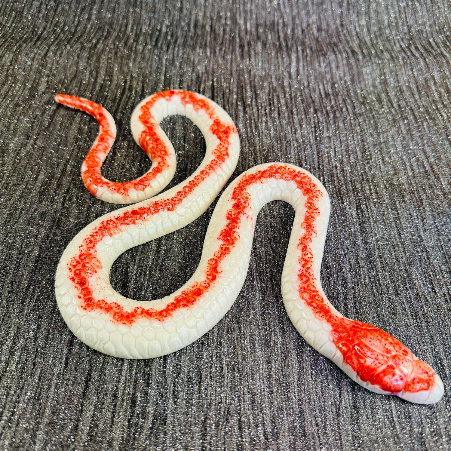 Red / White Snake Epoxy Resin Reptile Model