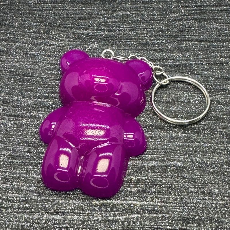 Bear Deep Purple Glossy Anxiety Keyring