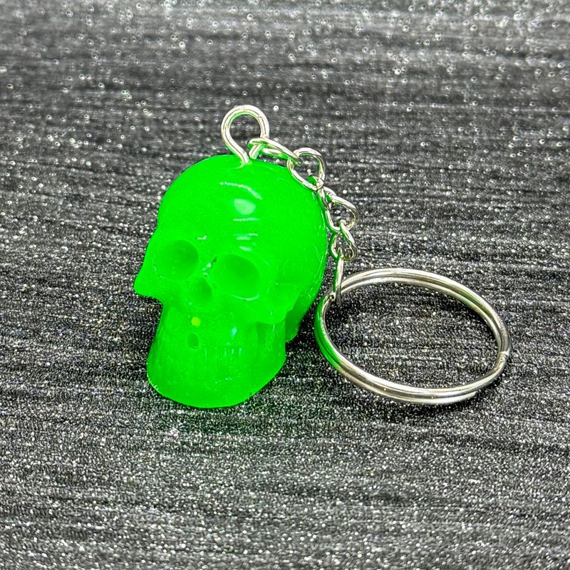 Skull 3D Deep Green Keyring