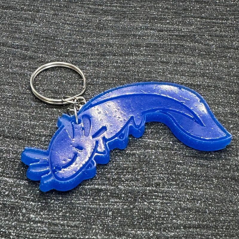 Axolotl Keyring Deep Blue Gift