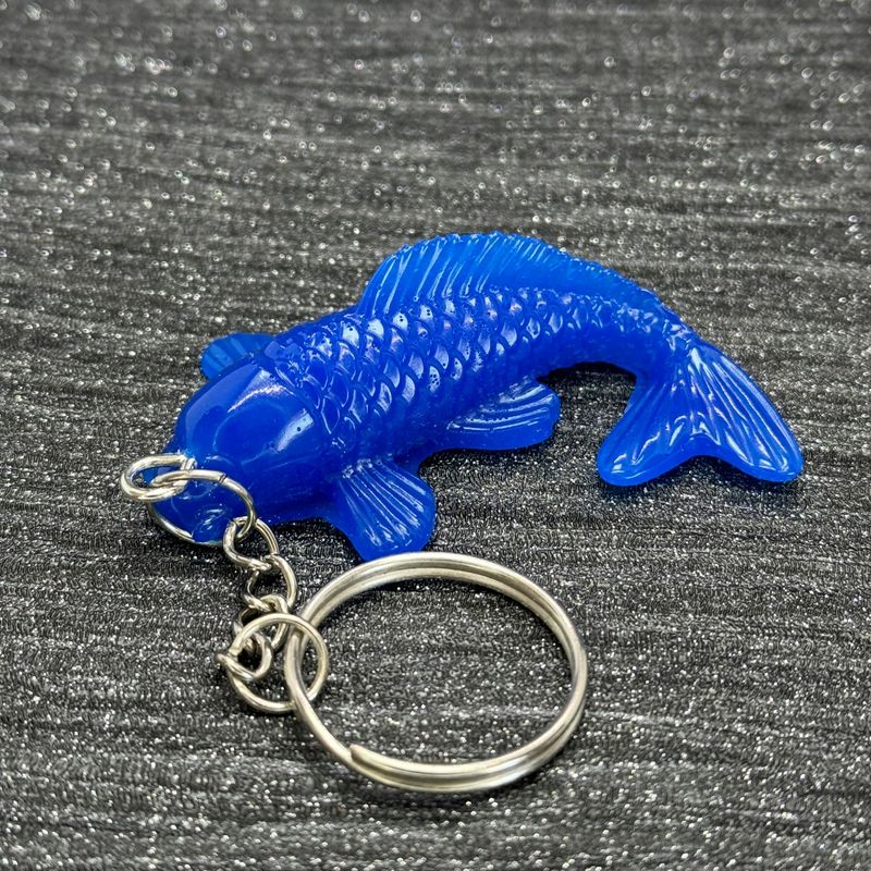 Koi Fish Deep Blue Keyring Gift