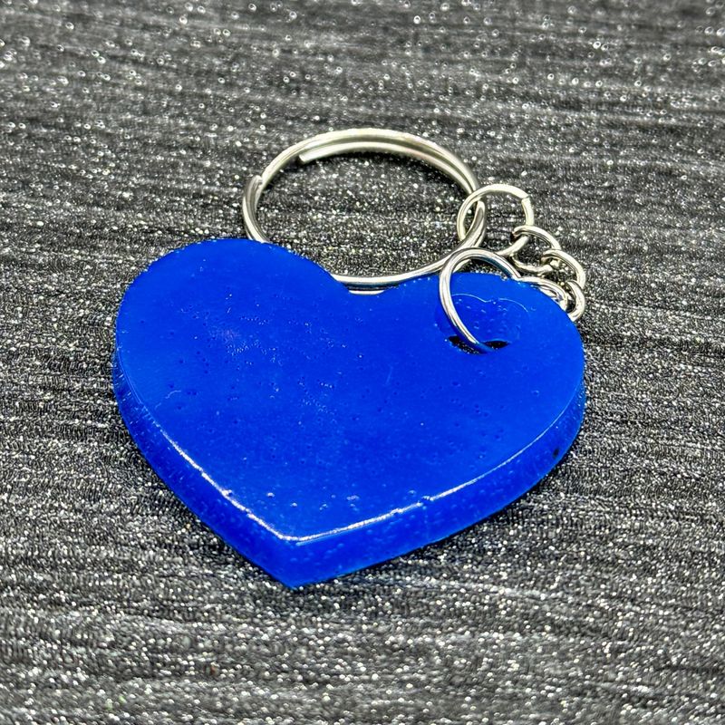 Love Heart Deep Blue Keyring Gift