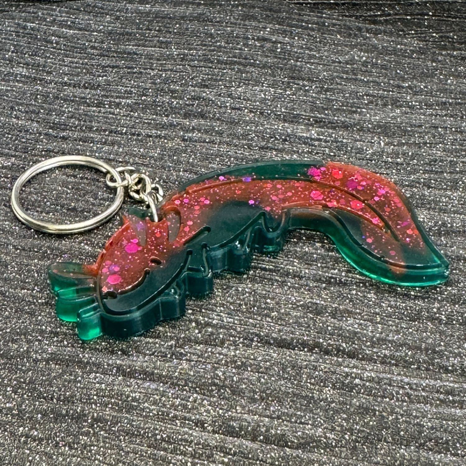 Axolotl Keyring Green/Red Gift