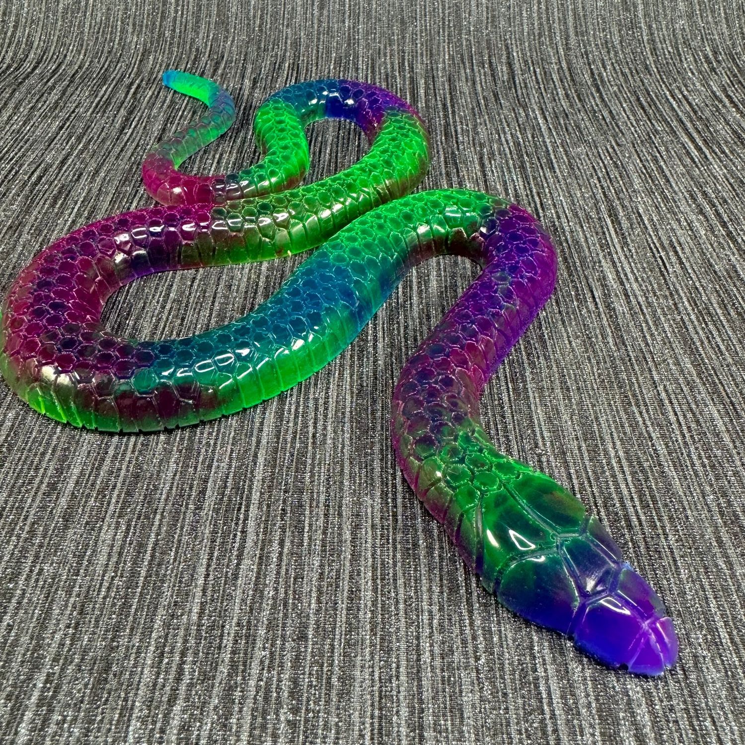 Rainbow Coloured Snake Epoxy Resin Reptile Model