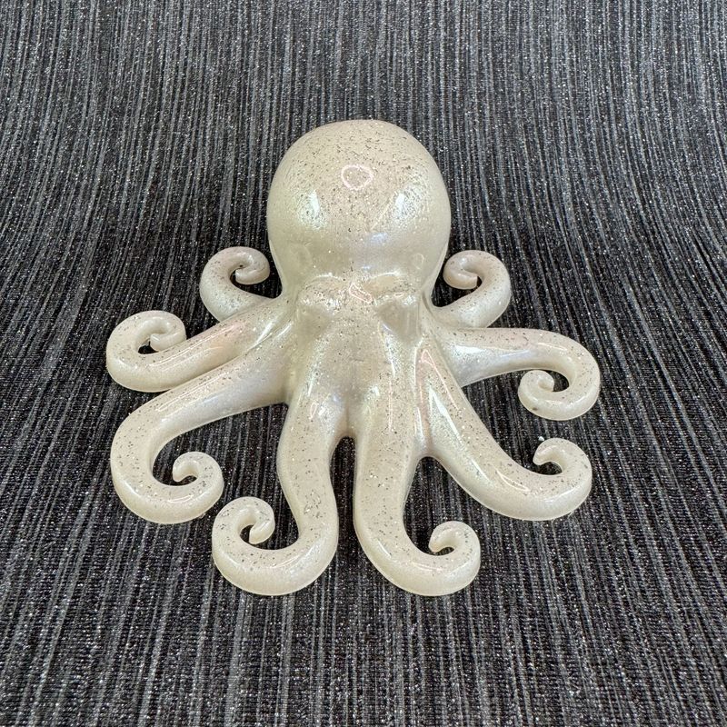 Octopus Resin Model Sparkling Silver