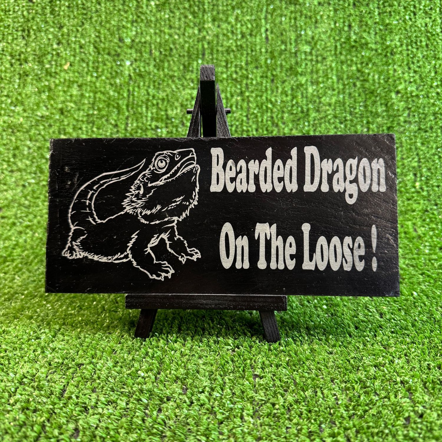 BEARDED DRAGON Slate Warning Sign 20x9cm